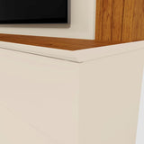 Centro de Entretenimiento Arena y Oasis 198x188cm para TV Hasta 70" Pulgadas con Tres Compartimientos y con Ranura para Cables