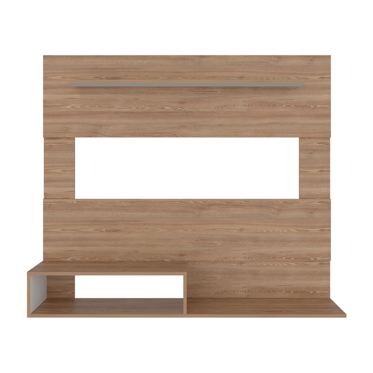 Panel de TV Flotante Beijing Miel y Blanco 140x120cm para TV Hasta 55" Pulgadas con Un Compartimiento