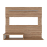 Panel de TV Flotante Beijing Miel y Blanco 140x120cm para TV Hasta 55" Pulgadas con Un Compartimiento