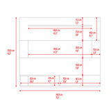 Panel de TV Flotante Beijing Miel y Blanco 140x120cm para TV Hasta 55" Pulgadas con Un Compartimiento
