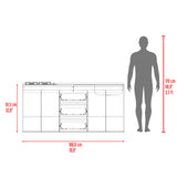 Mueble Inferior de Cocina Boreal Fresno y Blanco 179.9x89.5cm con Mesón de Acero Inoxidable con Pozuelo Lado Derecho y con Estufa