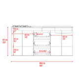 Mueble Inferior de Cocina Boreal Fresno y Blanco 179.9x89.5cm con Mesón de Acero Inoxidable con Pozuelo Lado Derecho y con Estufa