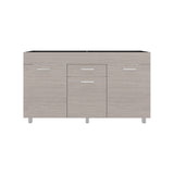 Mueble Inferior de Cocina Rosa Wengue y Positano 148.2x84.5cm sin Mesón y sin Estufa