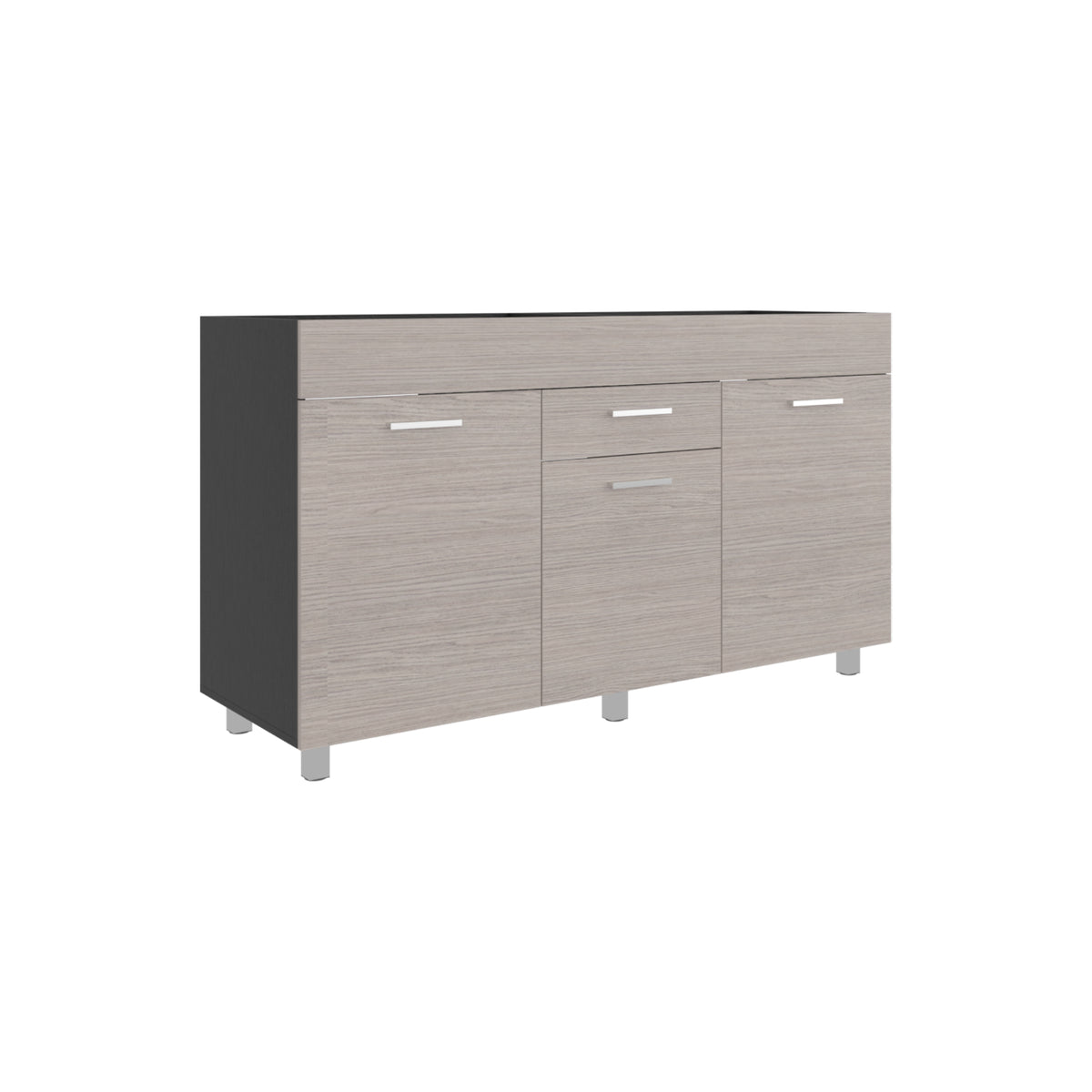 Mueble Inferior de Cocina Rosa Wengue y Positano 148.2x84.5cm sin Mesón y sin Estufa
