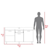 Mueble Inferior de Cocina Rosa Wengue y Positano 148.2x84.5cm sin Mesón y sin Estufa