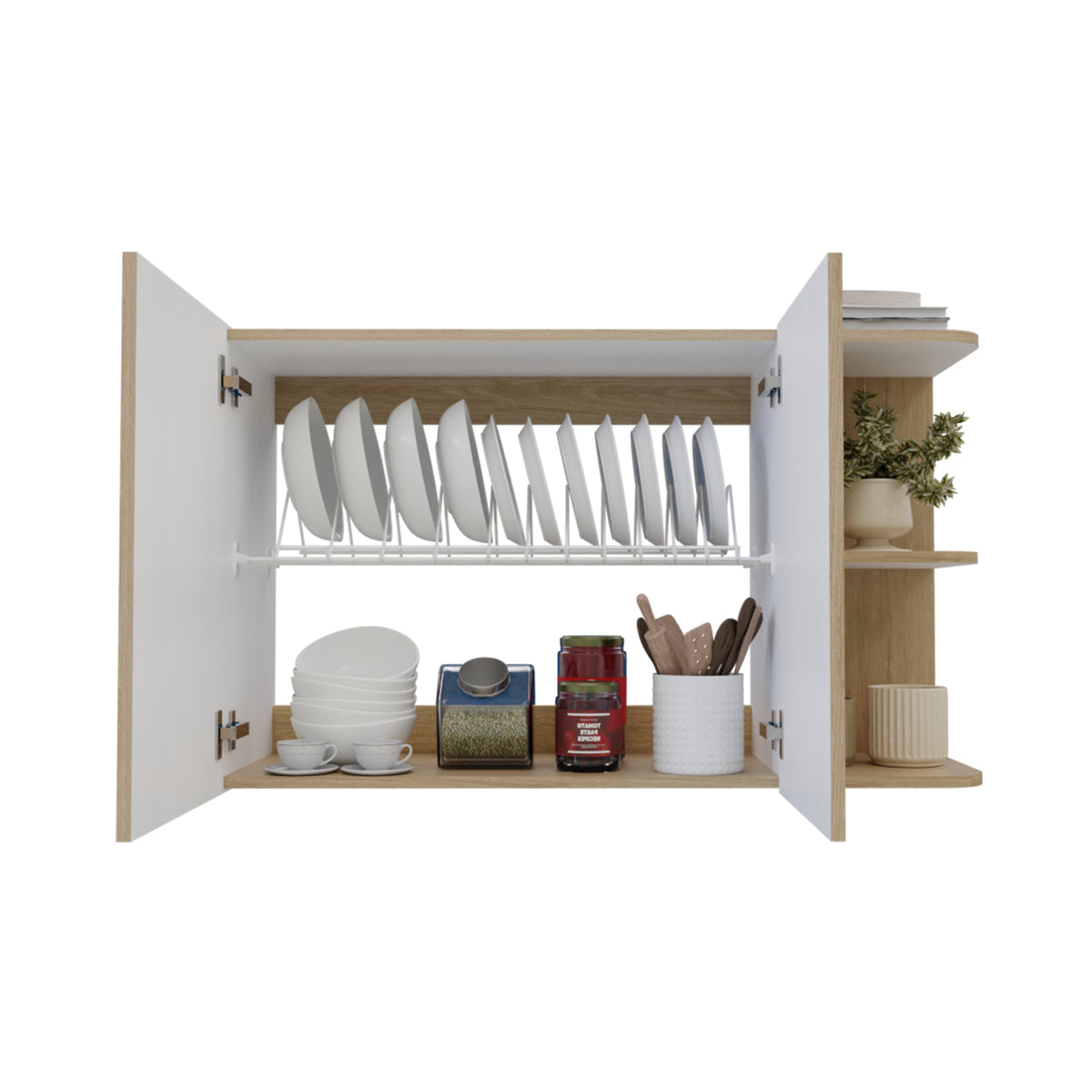 Mueble Superior de Cocina Natura Rovere 100x60cm con Dos Puertas y con Locero