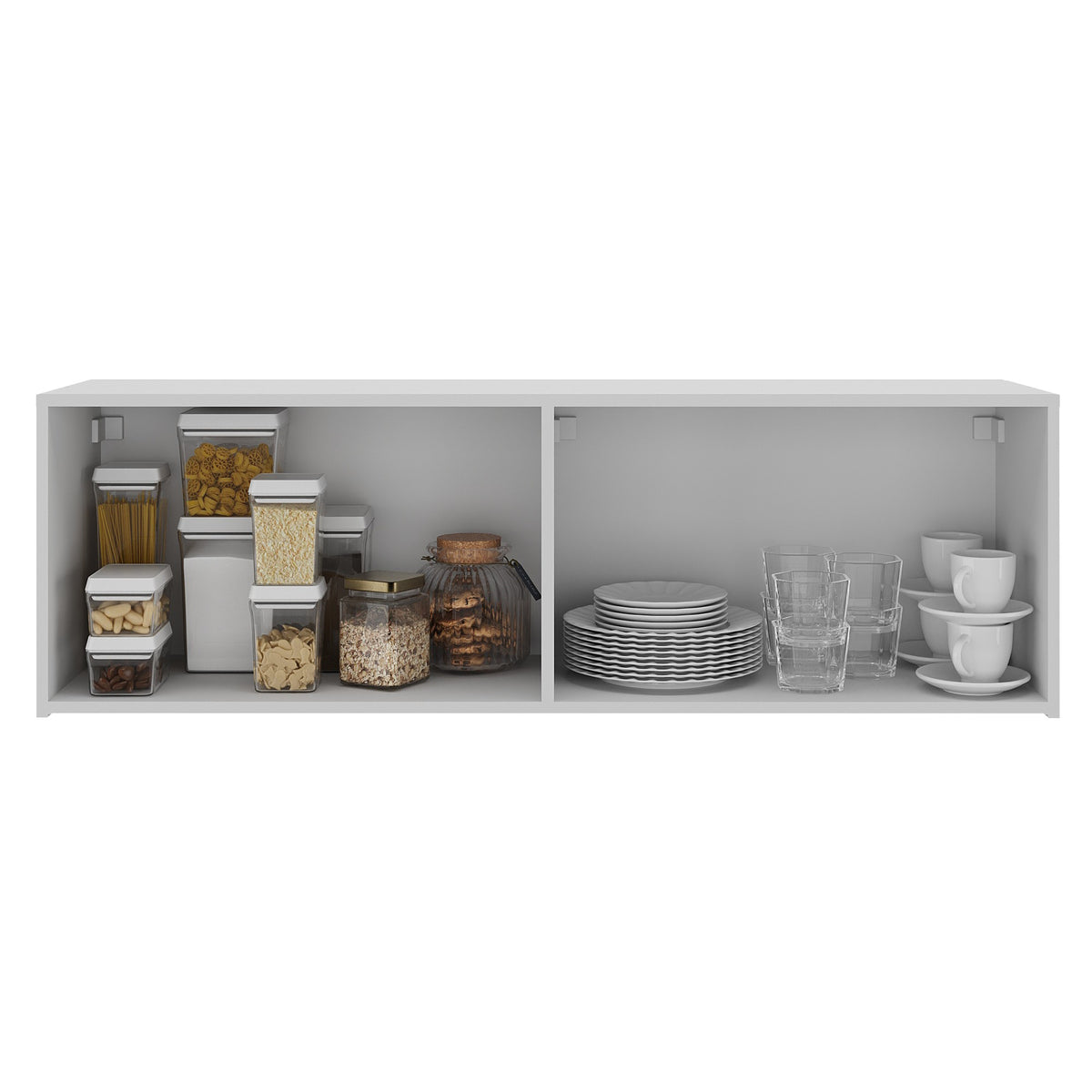 Mueble Superior de Cocina Milano Blanco 123x39cm con Dos Puertas