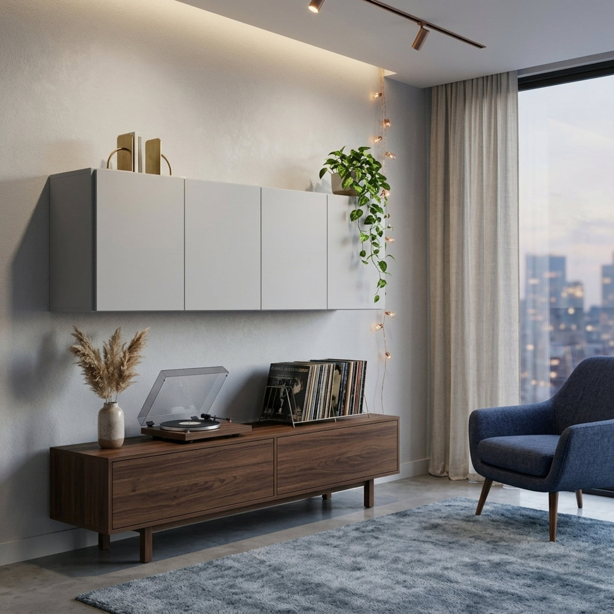 Mueble Superior de Cocina Milano Blanco 123x39cm con Dos Puertas
