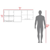 Mueble Superior de Cocina Rosa Wengue y Positano 200x200cm con Cuatro Puertas con Espacio para Extractor Lado Izquierdo y con Locero
