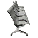 Silla Tandem Gris 225x76cm de Cuatro Puestos con Apoya Brazos en cada Esquina