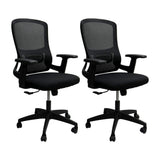 Set x 2 Sillas de Oficina Rio Negro 53x100cm Espaldar Reclinable con Ruedas con Apoya Cabezas y con Soporte Lumbar