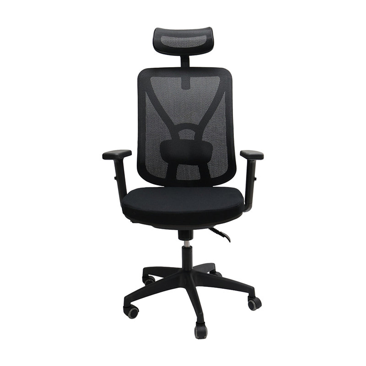 Silla de Oficina Manila Negro 51x118cm Espaldar Reclinable con Ruedas con Apoya Cabezas y con Soporte Lumbar