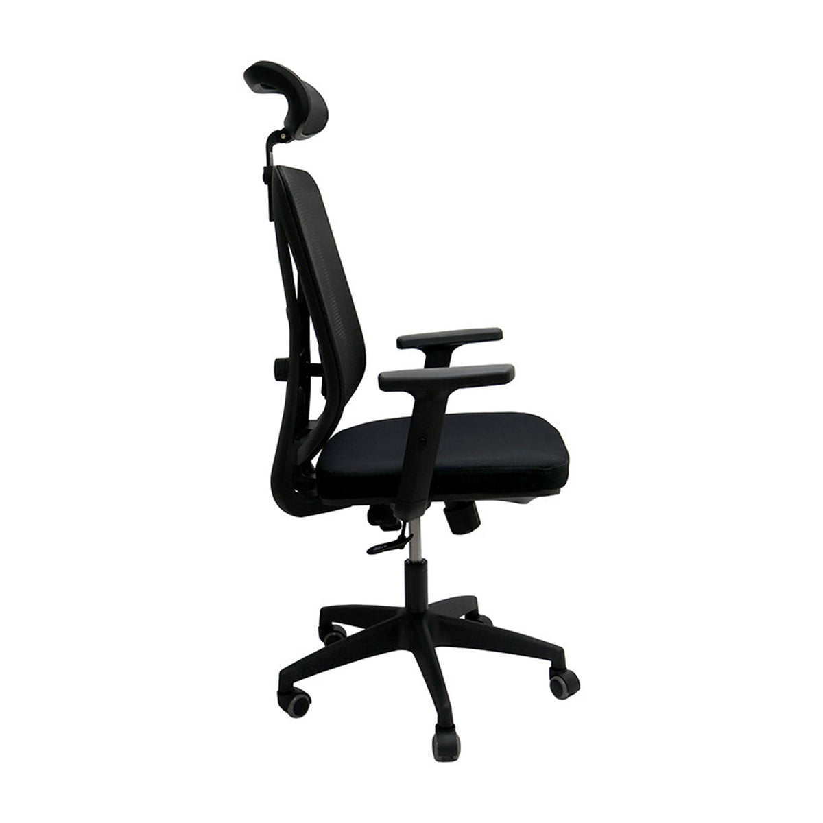 Silla de Oficina Manila Negro 51x118cm Espaldar Reclinable con Ruedas con Apoya Cabezas y con Soporte Lumbar