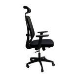 Silla de Oficina Manila Negro 51x118cm Espaldar Reclinable con Ruedas con Apoya Cabezas y con Soporte Lumbar