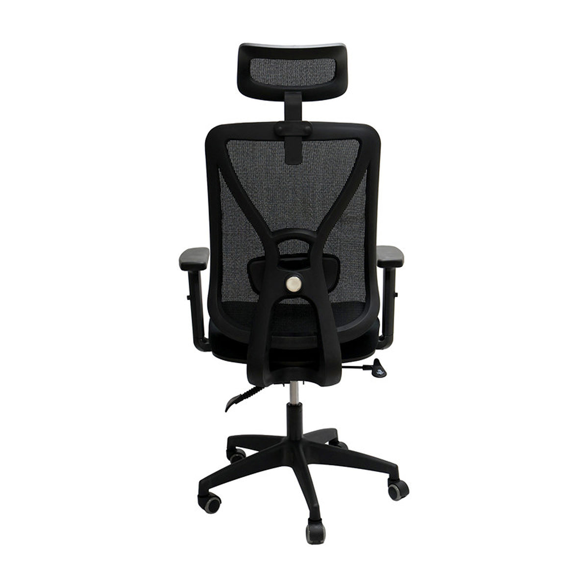 Silla de Oficina Manila Negro 51x118cm Espaldar Reclinable con Ruedas con Apoya Cabezas y con Soporte Lumbar
