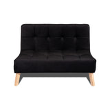 Sofá Segovia Negro 80x95cm de Dos Puestos Antifluido sin Apoya Brazos