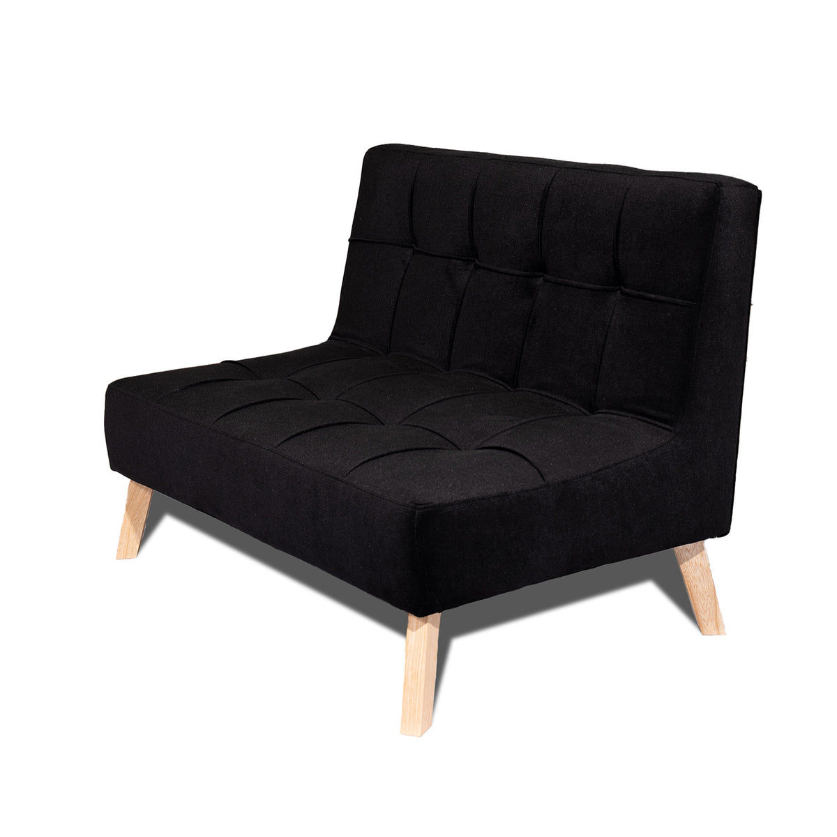 Sofá Segovia Negro 80x95cm de Dos Puestos Antifluido sin Apoya Brazos