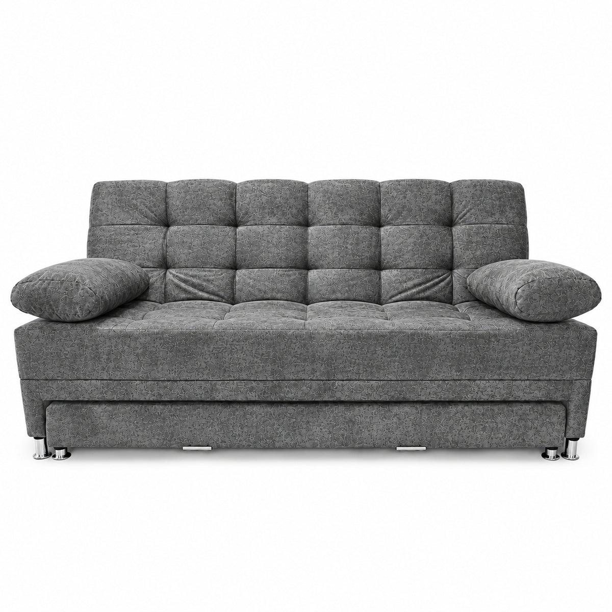 Sofá Cama Arkan Gris 190x95cm de Tres Puestos Reclinable sin Apoya Brazos