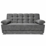 Sofá Cama Arkan Gris 190x95cm de Tres Puestos Reclinable sin Apoya Brazos