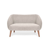 Sofá Astra Beige y Matiz Caoba 130x77cm de Dos Puestos con Apoya Brazos