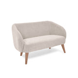 Sofá Astra Beige y Matiz Caoba 130x77cm de Dos Puestos con Apoya Brazos