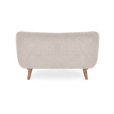 Sofá Astra Beige y Matiz Caoba 130x77cm de Dos Puestos con Apoya Brazos
