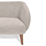 Sofá Astra Beige y Matiz Caoba 130x77cm de Dos Puestos con Apoya Brazos