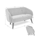 Sofá Astra Beige y Matiz Caoba 130x77cm de Dos Puestos con Apoya Brazos