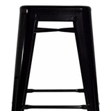 Butaco Bar Tolix Negro 41x79cm de Asiento Cuadrado sin Espaldar y sin Apoya Brazos