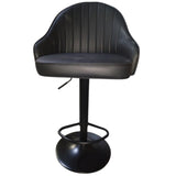 Silla Bar Milan Negro 40x84cm de Asiento Ovalado con Espaldar y sin Apoya Brazos