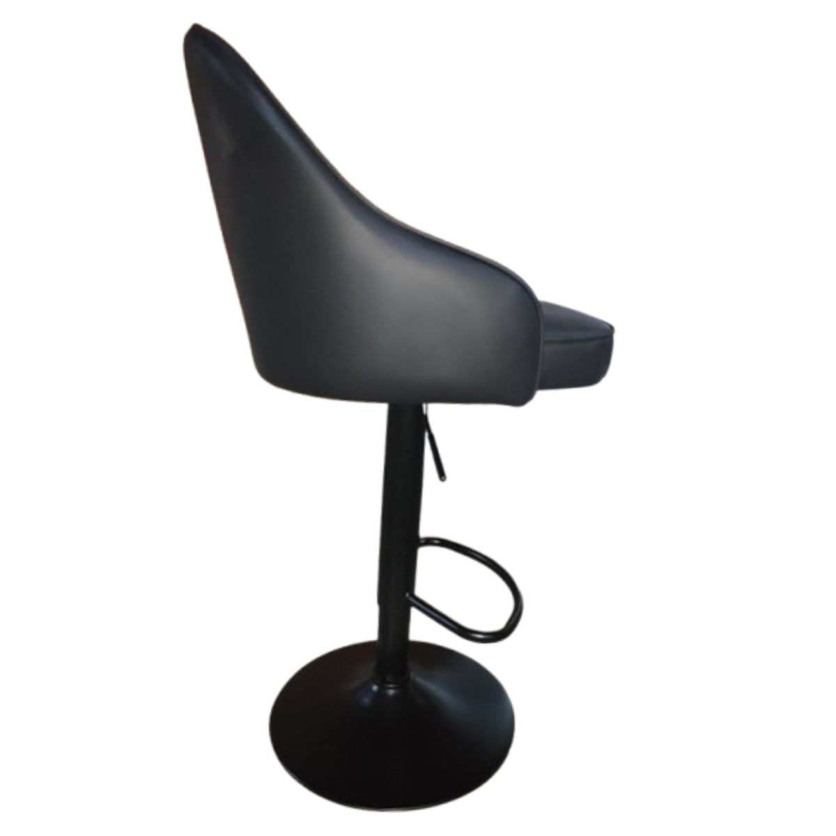 Silla Bar Milan Negro 40x84cm de Asiento Ovalado con Espaldar y sin Apoya Brazos
