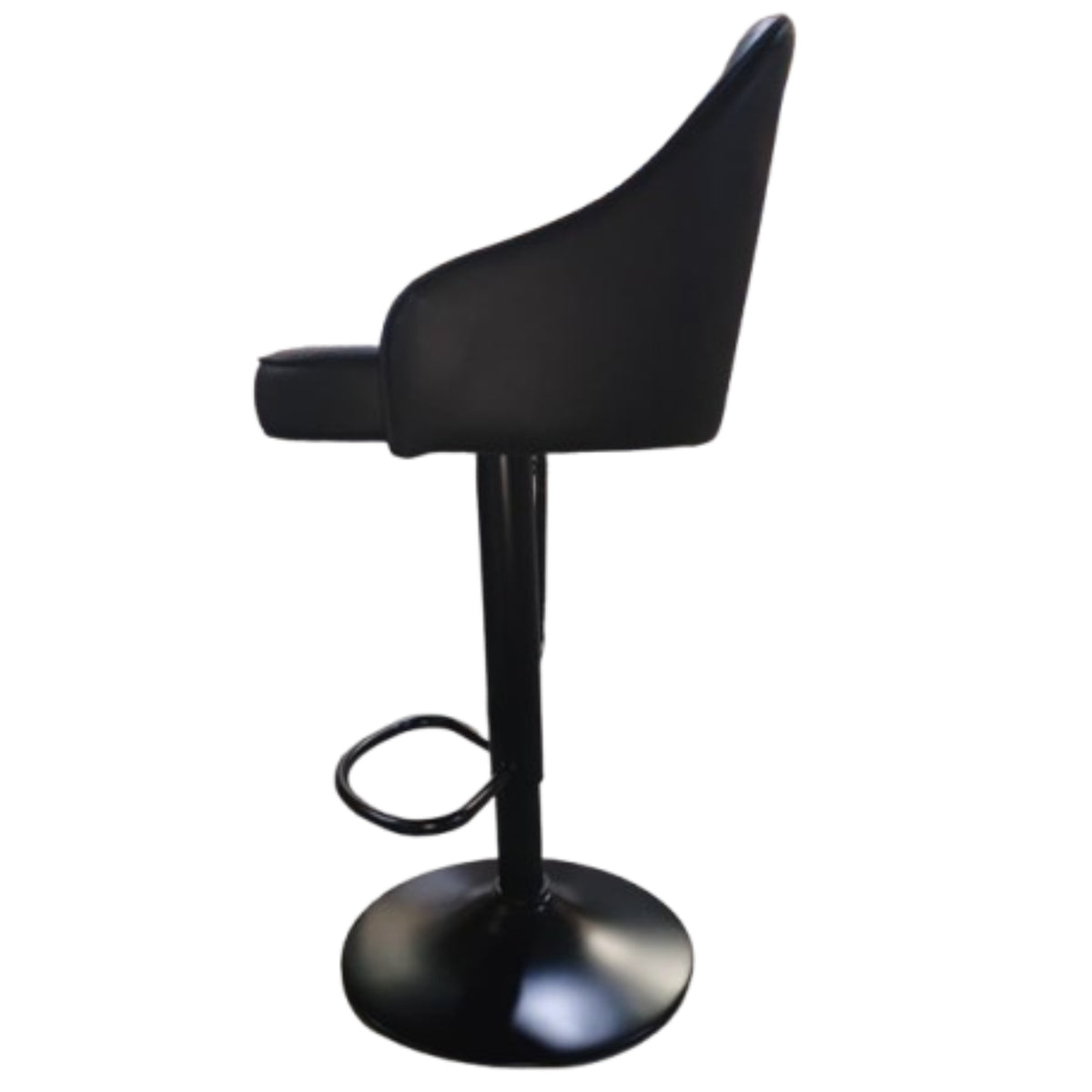 Silla Bar Milan Negro 40x84cm de Asiento Ovalado con Espaldar y sin Apoya Brazos