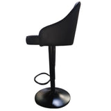 Silla Bar Milan Negro 40x84cm de Asiento Ovalado con Espaldar y sin Apoya Brazos