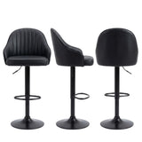 Silla Bar Milan Negro 40x84cm de Asiento Ovalado con Espaldar y sin Apoya Brazos