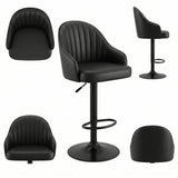 Silla Bar Milan Negro 40x84cm de Asiento Ovalado con Espaldar y sin Apoya Brazos