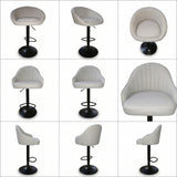 Silla Bar Milan Gris 40x84cm de Asiento Ovalado con Espaldar y sin Apoya Brazos