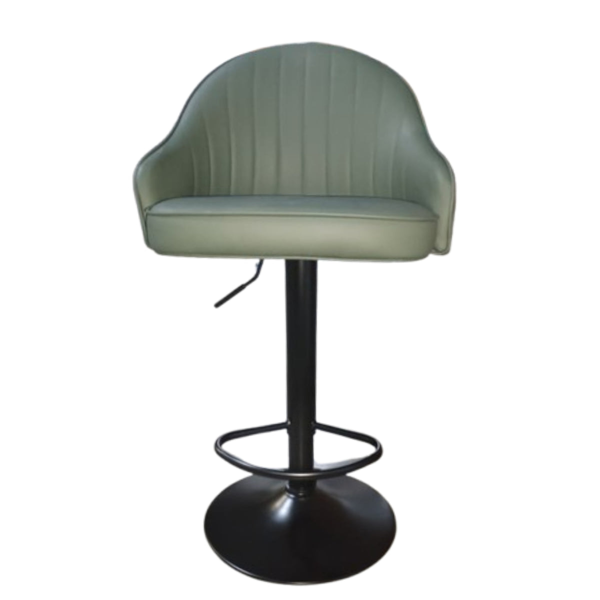 Silla Bar Milan Verde 40x84cm de Asiento Ovalado con Espaldar y sin Apoya Brazos