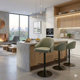 Silla Bar Milan Verde 40x84cm de Asiento Ovalado con Espaldar y sin Apoya Brazos