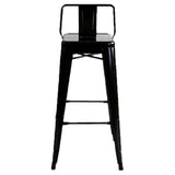 Silla Bar Tolix Negro 41x94cm de Asiento Cuadrado con Espaldar y sin Apoya Brazos