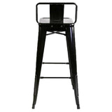 Silla Bar Tolix Negro 41x94cm de Asiento Cuadrado con Espaldar y sin Apoya Brazos