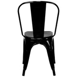 Silla de Comedor Tolix Negro 43x84cm de Asiento Cuadrado con Espaldar y sin Apoya Brazos