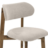 Silla de Comedor Saudi Beige y Matiz Caoba 58x82cm de Asiento Ovalado sin Espaldar y sin Apoya Brazos