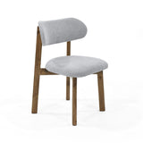 Silla de Comedor Saudi Plata y Matiz Caoba 58x82cm de Asiento Ovalado sin Espaldar y sin Apoya Brazos