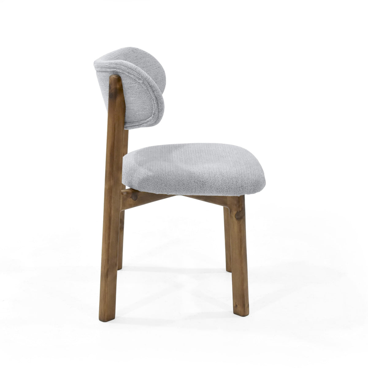 Silla de Comedor Saudi Plata y Matiz Caoba 58x82cm de Asiento Ovalado sin Espaldar y sin Apoya Brazos