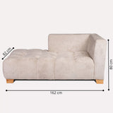 Sala Madrid Marfil 162x80cm Modular de Siete Puestos Antifluido sin Apoyabrazos