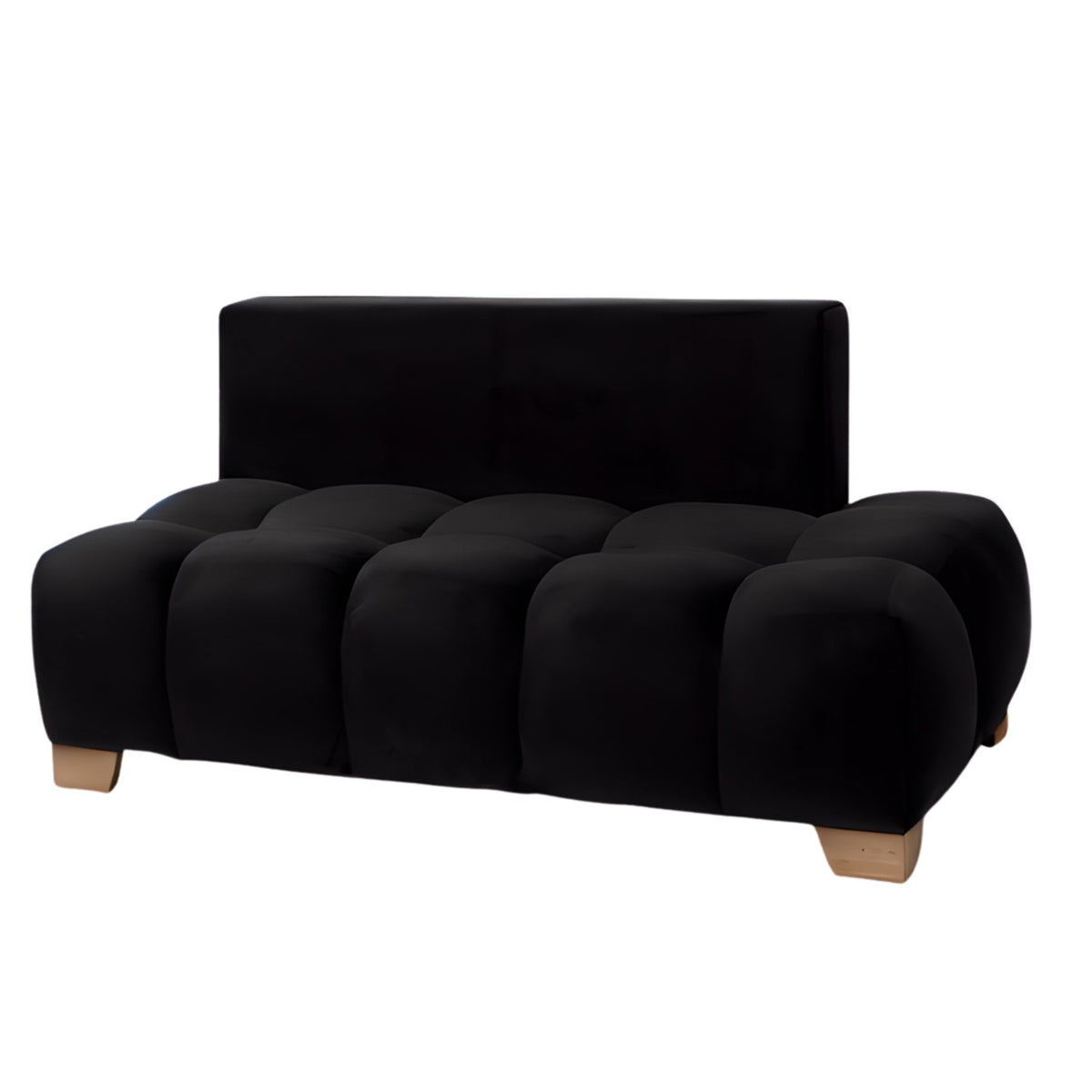 Sala Madrid Negro 162x80cm Modular de Siete Puestos Antifluido sin Apoyabrazos