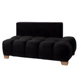 Sala Madrid Negro 162x80cm Modular de Siete Puestos Antifluido sin Apoyabrazos