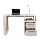 Escritorio Verlot Taupe Mallado 52x75cm con Dos Cajones y con Organizador de Libros