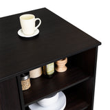 Isla de Cocina Ginger Wengue 150x90.6cm Con Seis Compartimientos