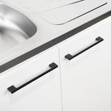 Mueble Inferior Napoles Blanco 100x89cm con Mesón de Acero Inoxidable y con Pozuelo Lado Izquierdo